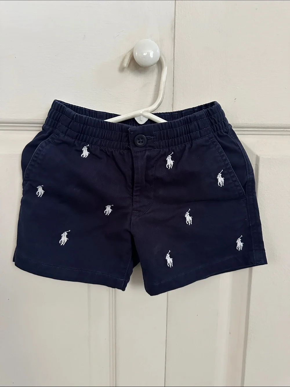 Ralph Lauren Navy Shorts with White Polo Embroidery